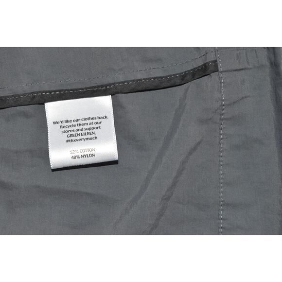 B0 Auth EILEEN FISHER Gray Lightweight Cotton/Nylon 2-Way Zip Hooded Jacket Sz L - Picture 5 of 6